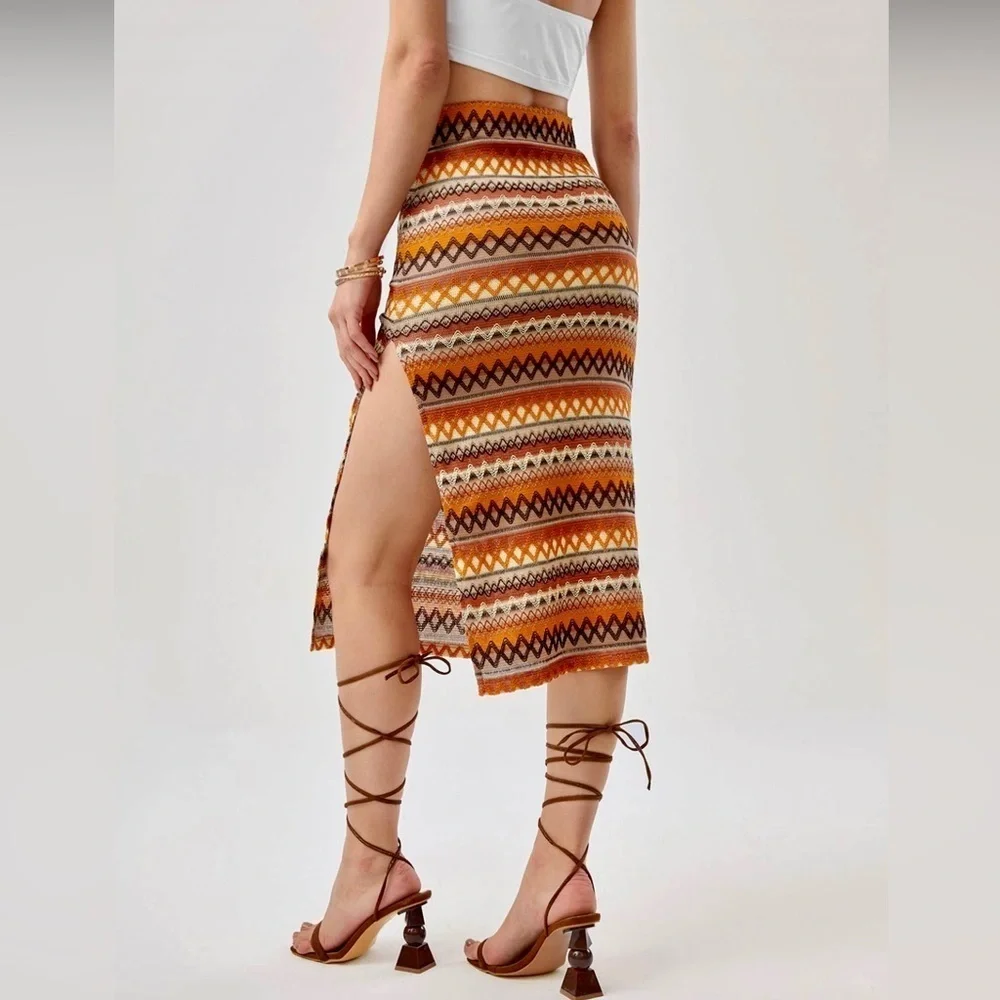SHEIN Retro Vintage Inspired Fitted Stretch Long Skirt Size XL